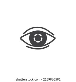 Eye disease vector icon. filled flat sign for mobile concept and web design. Glaucoma eye glyph icon. Symbol, logo illustration. Vector graphics
