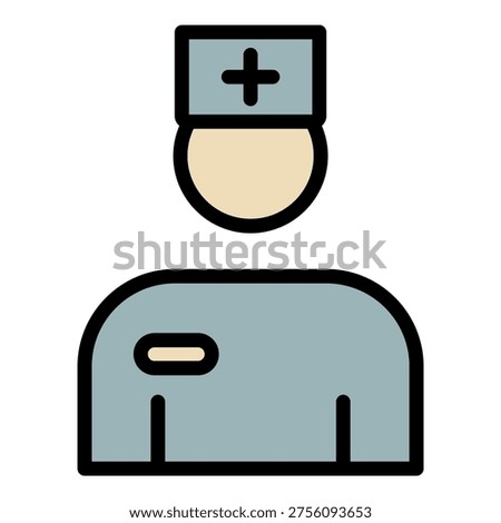 Eye doctor icon. Outline eye doctor vector icon color flat isolated
