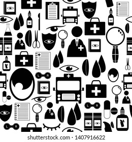 eye doctor seamless pattern icon background.