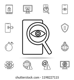 eye in document icon. Virus antivirus icons universal set for web and mobile