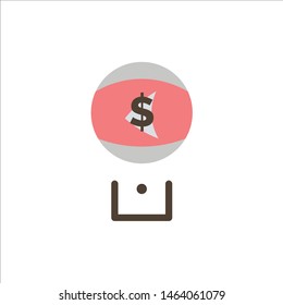 Eye, Dollar, Marketing, Digital  Flat Color Icon. Vector icon banner Template. Vector Icon Template background