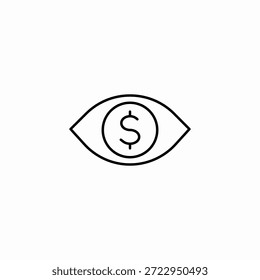 Vector de signo de dólar de ojo