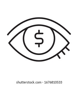 eye with dollar symbol line style vector illustration design