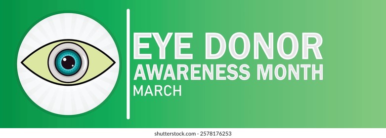 Eye Donor Awareness Month. March. Vector illustration. Design element for banner, poster or card.