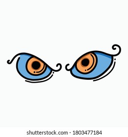 Eye doodle color vector icon. Drawing sketch illustration hand drawn line.