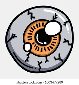 Eye doodle color vector icon. Drawing sketch illustration hand drawn line.