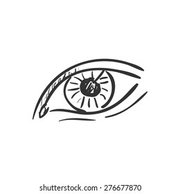 eye doodle drawing, excellent vector illustration, EPS 10