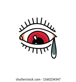 eye doodle icon, traditional tattoo illustration