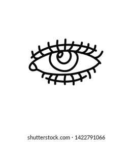 eye doodle icon, vector illustration