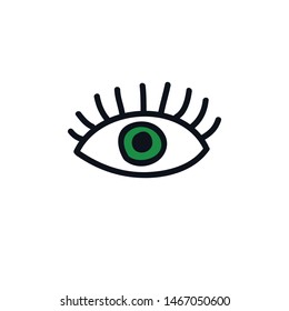 eye doodle icon, vector illustration