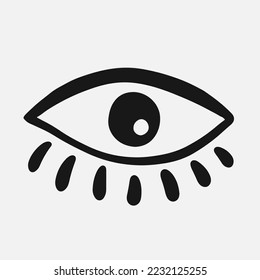 Eye doodle logo design element. Hand drawn logotype icon. Aztec ethnic style Evil eyes contemporary minimal vector illustration