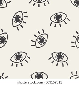 eye doodle seamless pattern background