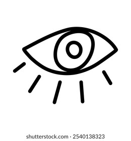 Eye doodle uneven one line drawing. Hand drawn human female eye with. Vector illustration  on white background.Cosmetic bag.Mascara.Glamour.Beauty salon.Minimalist style.Fashionable.Print  EPS 10