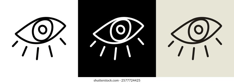 Eye doodle uneven one line drawing. Hand drawn set of human female eye with. Vector illustration isolated on white background. Cosmetic bag. Mascara. Glamour. Beauty salon. Minimalist style. EPS 10