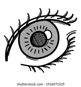 eye doodle vector icon. Drawing sketch illustration hand drawn line.