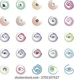 Dibujo del ojo, colección del ojo, logotipo del ojo, icono
