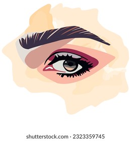 Dibujo visual en un fondo claro. Ilustración vectorial para el diseño