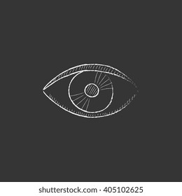 Eye. Drawn in chalk icon.
