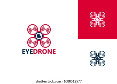 Eye Drone Logo Template Design Vector, Emblem, Design Concept, Creative Symbol, Icon