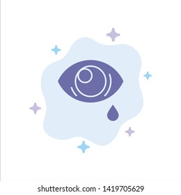 Eye, Droop, Eye, Sad Blue Icon on Abstract Cloud Background