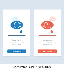 Eye, Droop, Eye, Sad  Blue and Red Download and Buy Now web Widget Card Template