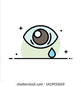 Eye, Droop, Eye, Sad  Business Flat Line Filled Icon Vector Banner Template