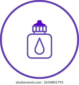 Eye drop bottle icon, illustration of a dropper bottle concept in minimalist style
