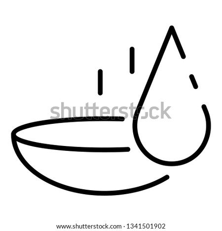 Eye drop contact lens icon. Outline eye drop contact lens vector icon for web design isolated on white background