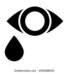 Eye with drop, crying eye icon