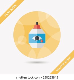 Eye Drop flat icon with long shadow,eps10