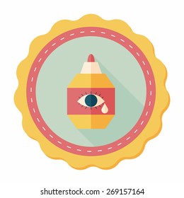 Eye Drop flat icon with long shadow,eps10