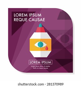 Eye Drop flat icon with long shadow,eps10
