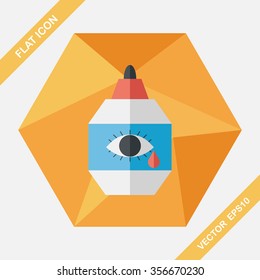Eye Drop flat icon with long shadow,eps10