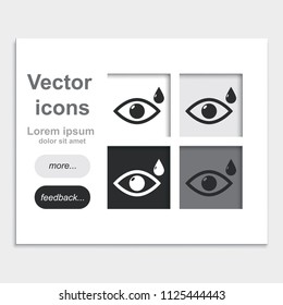 Eye drop flat placed on web page template vector icon.