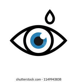 Eye drop flat style icon  isolated on white background vector