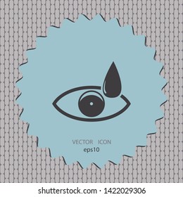 eye drop icon, artificial tear sign, web design element, stock vector