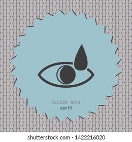 eye drop icon, artificial tear sign, web design element, stock vector
