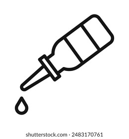 EYE DROP icon Black line art vector