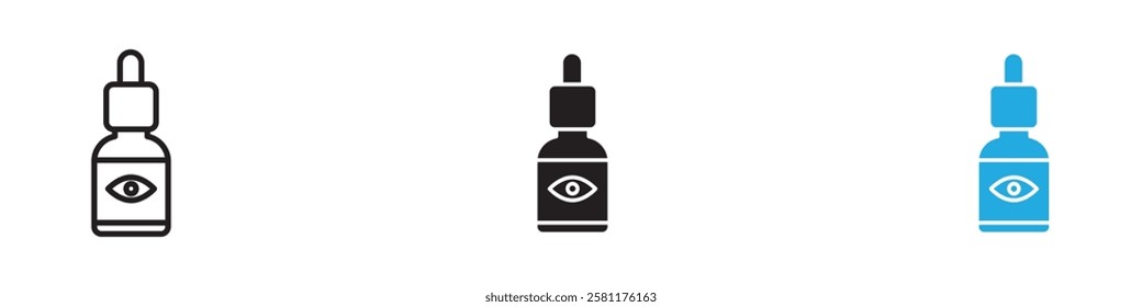 Eye drop icon black white vector outline