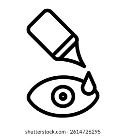 EYE DROP icon black and white vector sign