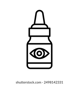 Eye drop icon. Eye drop bottle color editable