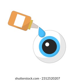 Eye drop icon. Eyeball and eye drop. Vector.