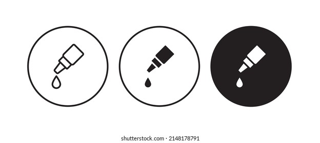 ICONO DE COSECHA OCULAR , EYEDROPPER, Icono de línea Ojo cae. Gotas nasales, medicinas, lentes de contacto