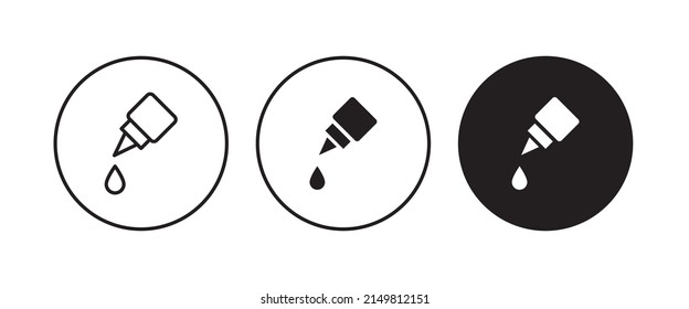 EYE DROP ICON , EYEDROPPER, Eye drops line icon. Nasal drops, medical, contact lenses