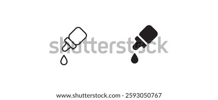 eye drop icon , eyedropper, Eye drops line icon. Nasal drops, medical, contact lenses line icons set, editable stroke isolated on white, linear vector outline illustration, symbol logo design style