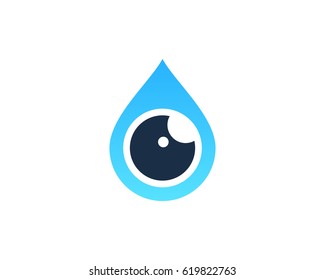 Eye Drop Icon Logo Design Element