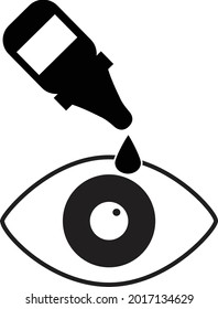 Eye drop icon on white background. Eye health sign. Dropper bottle symbol. flat style. 