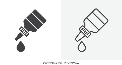 Eye drop icon. outlined vector style.