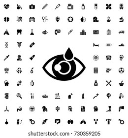 Eye drop icon. set of filled medicine icons.