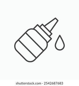 Eye drop icon in thin black lines